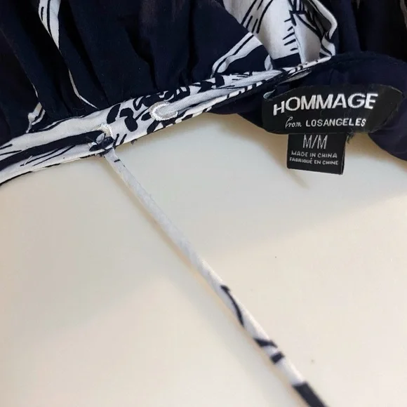 HOMMAGE Black and White Floral Maxi Dress Resortwear Boho Bohemian Vacation - Picture 5 of 6